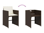 11-piece brown rattan garden dining set with cushions ZFFU82312
