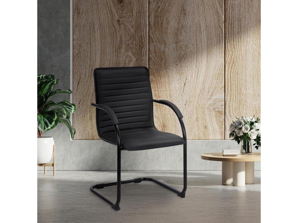 Rocking chairs - Faux leather / White - Black / Black - Tira QOEN98899