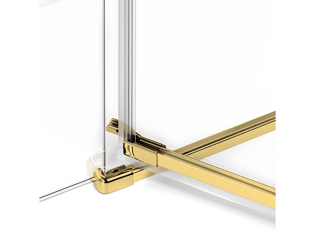 Domopure GOLD BRUSHED left-hand pivot shower enclosure 110x70, brushed gold color, front access NLSK54070
