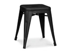 Small industrial stool in reinforced polished steel, Domopure, 45cm --Color: Black CZJD04029