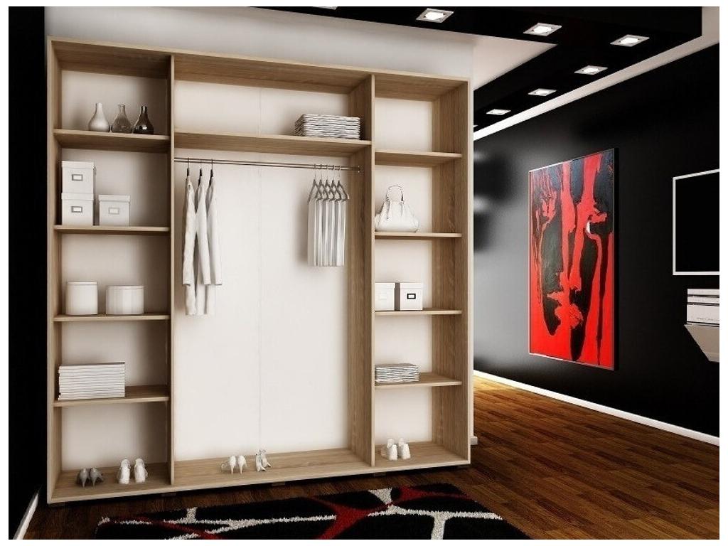 Domopure 105 Wardrobe 200x200x62cm Sliding Wardrobe Doors Number of Shelves 9 ICCX10227