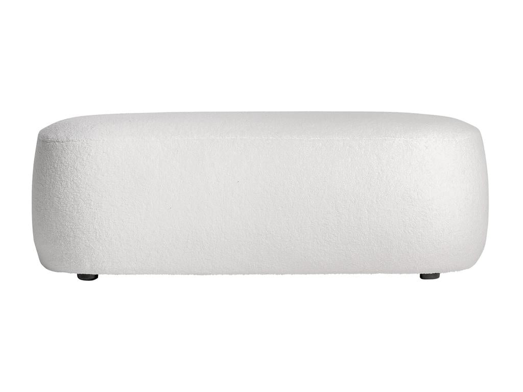 White looped cotton footrest 109x49x36 cm KMAG39777