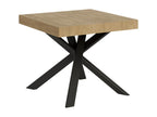 Domopure extendable table 90x90/194 cm, natural oak top, anthracite legs, RFKV16545