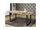 Dining table 180 cm, light oak finish and black metal legs - Decohaute 02 ATKS64682