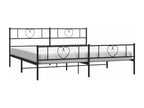 Metal bed frame with headboard and footboard, black, 200x200 cm, KMWK94818