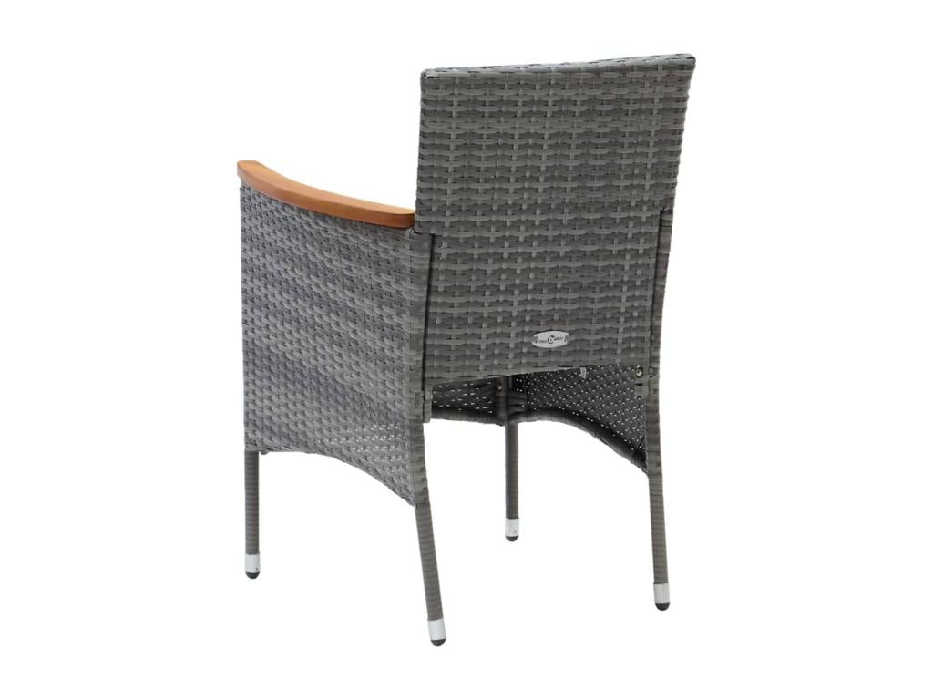 9-piece garden dining set and cushions, grey wicker resin, YEKB59798