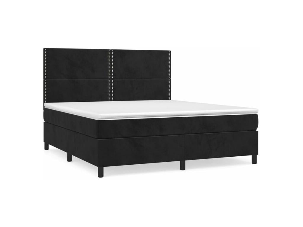 Chicyla bed base with black 180x200 velvet mattress NKYZ23776