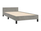 Bed frame with headboard, light grey, 100x200 cm, velvet, XIIV73661