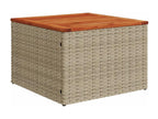 7-piece garden furniture set with cushions, beige woven resin, EUJK00550