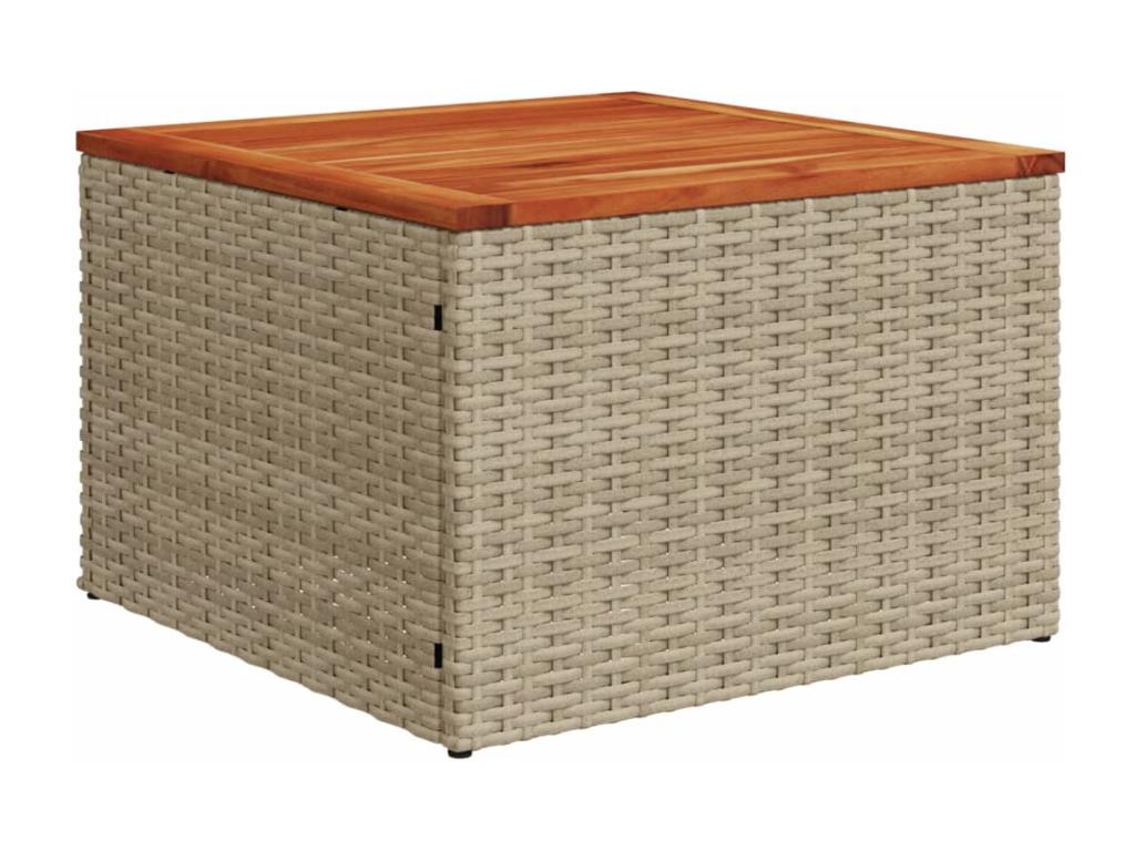 7-piece garden furniture set with cushions, beige woven resin, EUJK00550