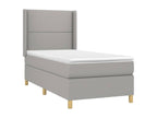 Upholstered bed base with mattress, light grey, 90x200 cm, fabric EDNT86869