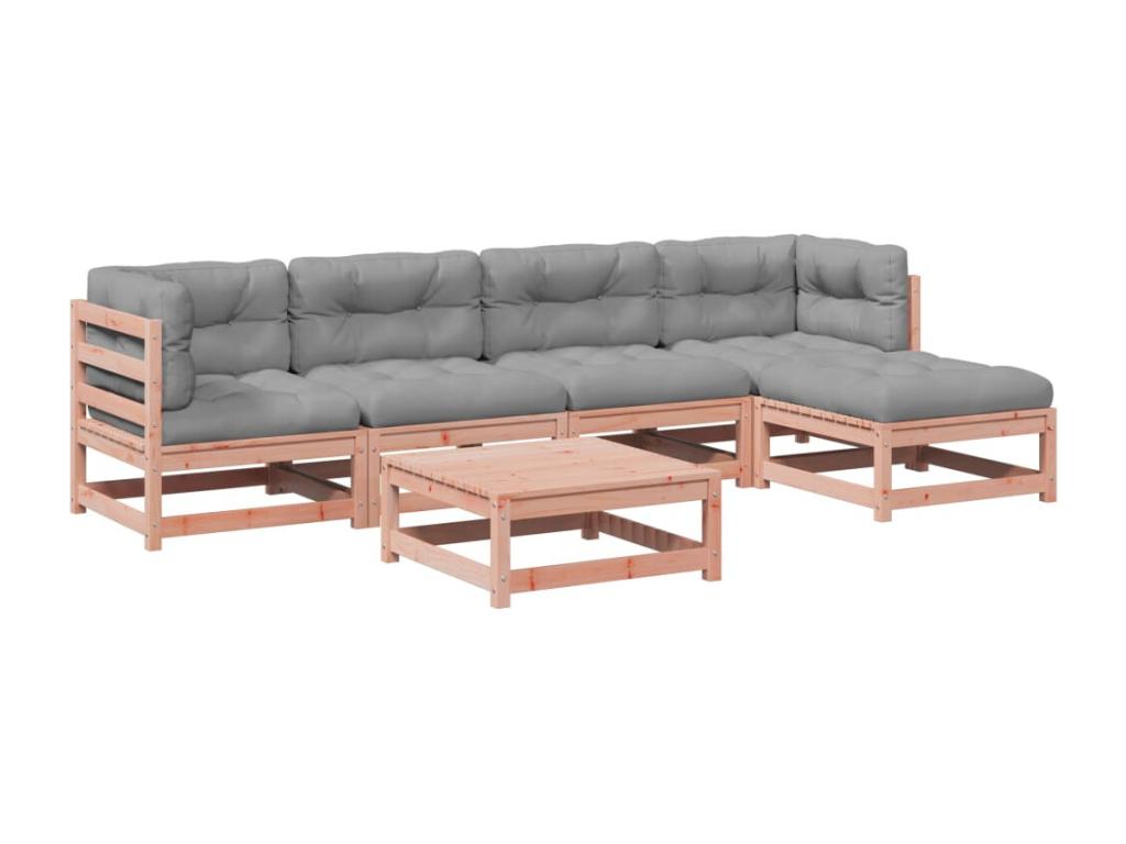 Decohaute DTDS83461 6-piece garden furniture set with cushions, solid fir wood