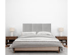 Domopure Smooth Velvet Headboard with Three Panels 135x50cm for 120/135cm Beds - Light Grey USSD00737