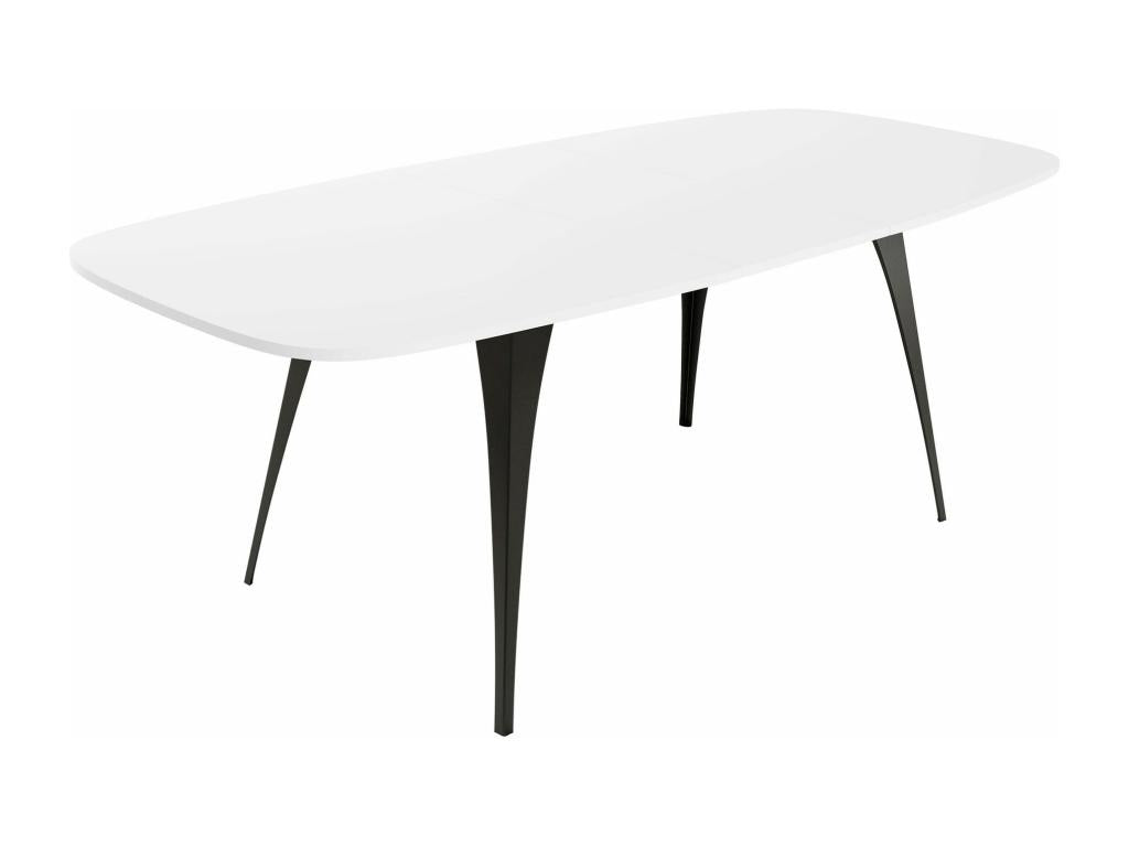 Domopure 131 White - Black Table 76x90x160cm Extension Laminate Metal HUKZ50476
