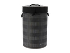 Domopure and Cotton Laundry Basket with Lid, H 55 cm, Black and Grey, TICV19710