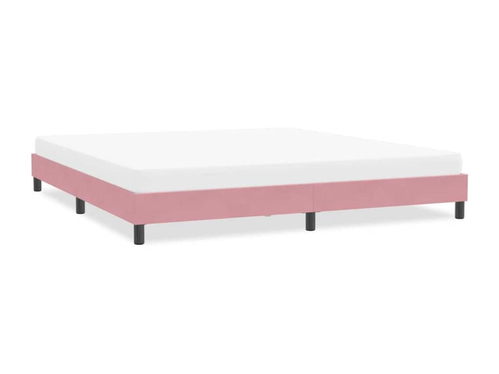 Pink velvet bed frame without mattress 200x220 cm TEIA63837