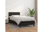 Chicyla bed base with black 90x200 cm faux leather mattress LLVG52809