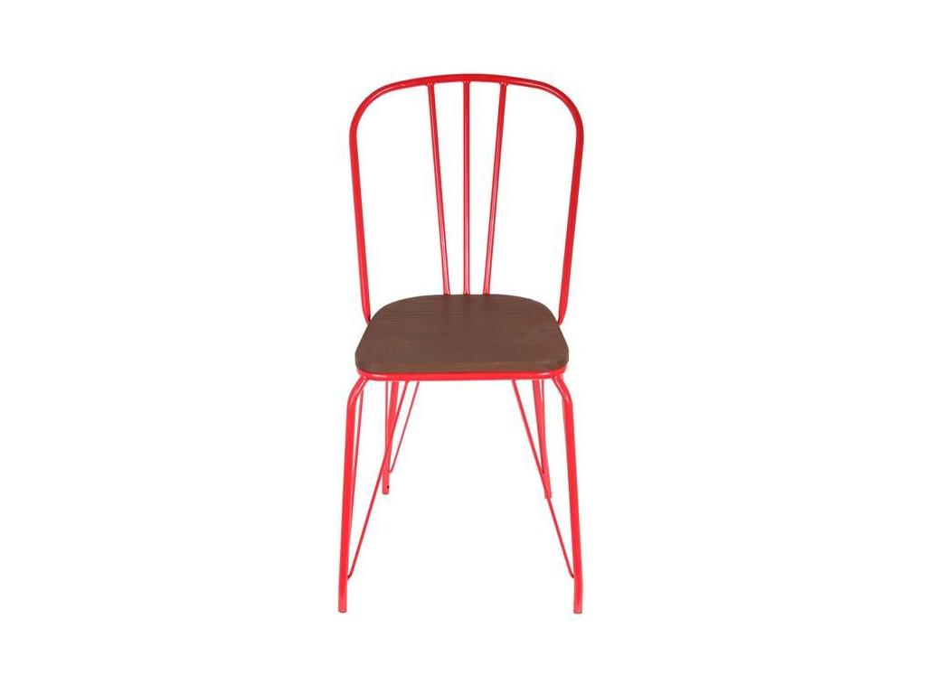 Set of 2 Industrial Style Decorative Chairs 102cm Red DWAQ74277