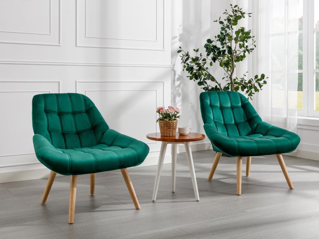 Domopure BCBU30218 Green Velvet Armchair