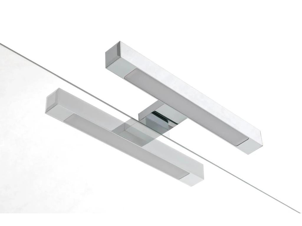 Decohaute 120cm L bathroom vanity unit with 3 drawers, light oak finish, double sink and LED mirror, NMNN73806