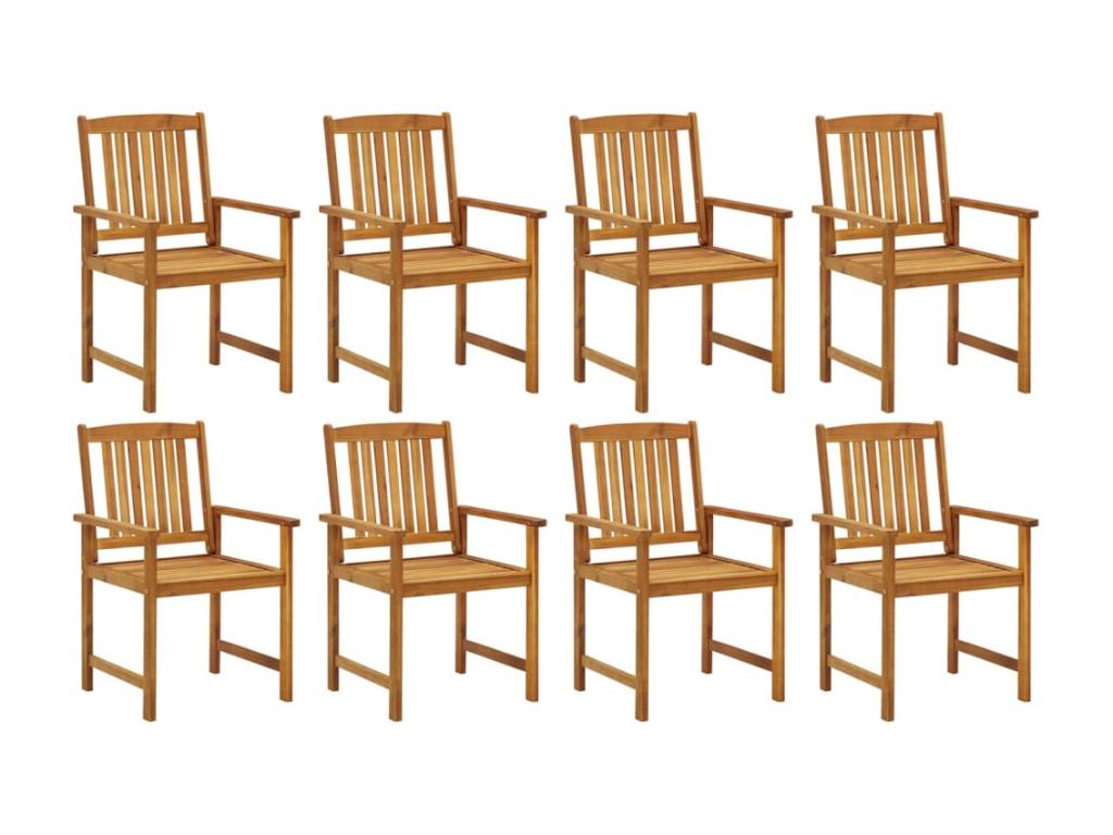 Garden chairs with cushions, 8 pcs, solid wood, Decohaute, 33 ZKBA07302