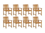 Garden chairs with cushions, 8 pcs, solid wood, Decohaute, 33 ZKBA07302