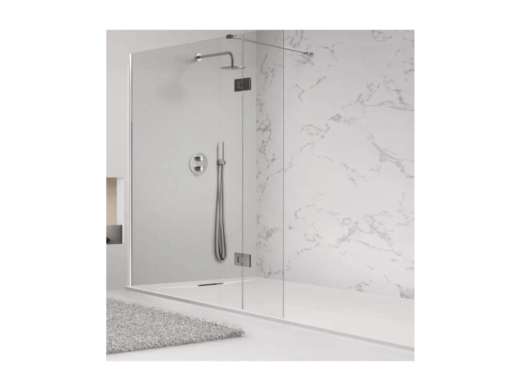 Domopure PLUS 160x100 cm black shower tray in resin and marble powder with side grate in marble resin LPQI64049