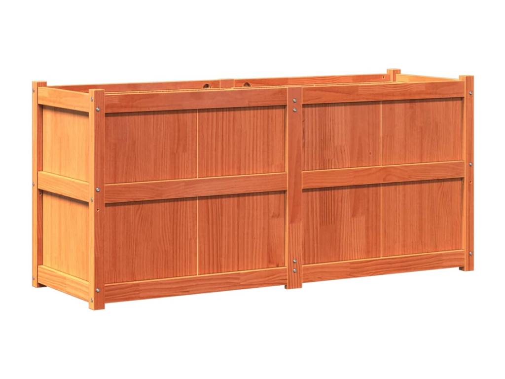 Brown wax planter 150x50x70 cm solid pine wood RUHM74859