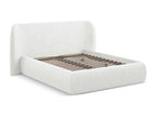 160x200cm White Boucle Fabric Storage Bed - Domopure MKSP86984