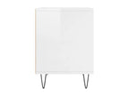 High-gloss white bedside table, 40x35x50 cm, engineered wood, CFIC18172