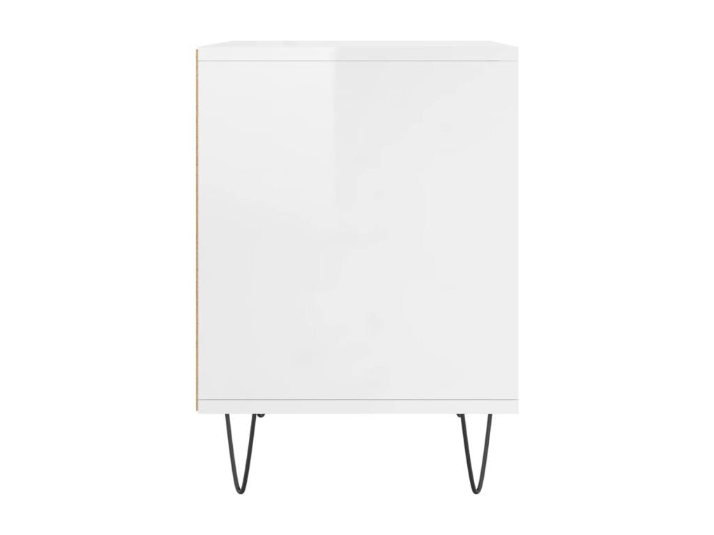 High-gloss white bedside table, 40x35x50 cm, engineered wood, CFIC18172