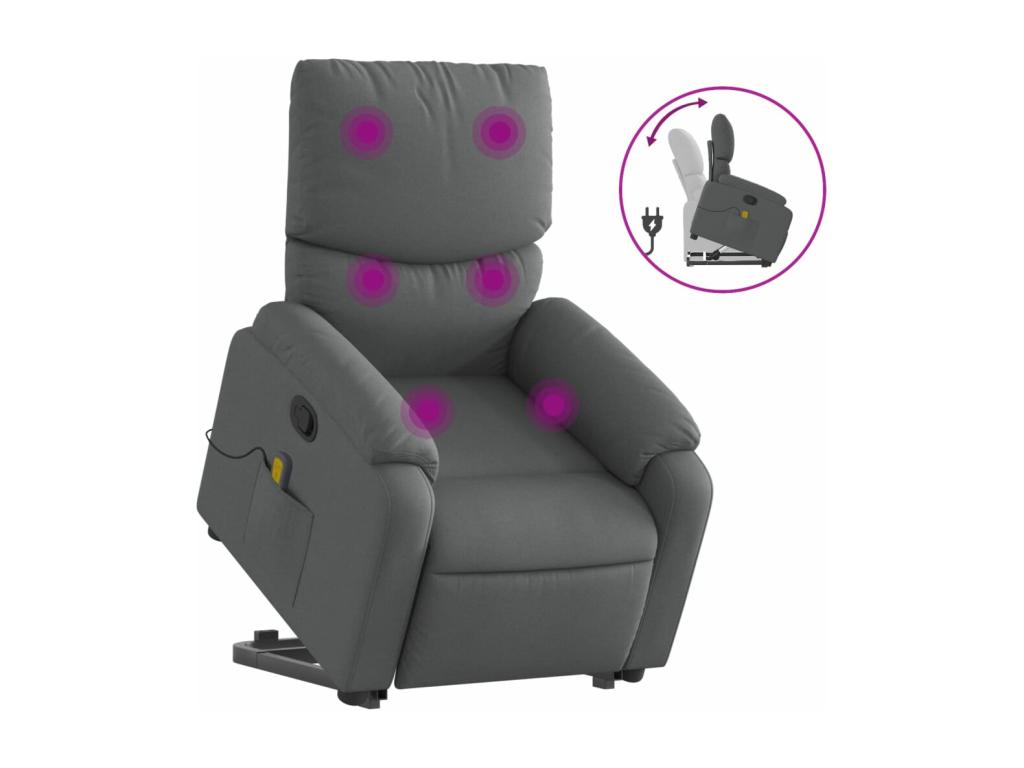 Reclining Massage Chair, Dark Grey Fabric GTTG56932