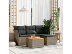 5-piece garden furniture set with grey resin wicker cushions MBUW67917