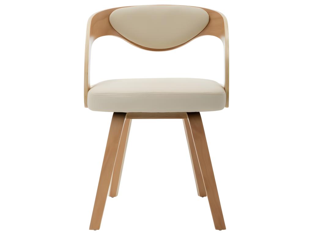 Set of 2 cream bentwood and faux leather dining chairs JJSD93337