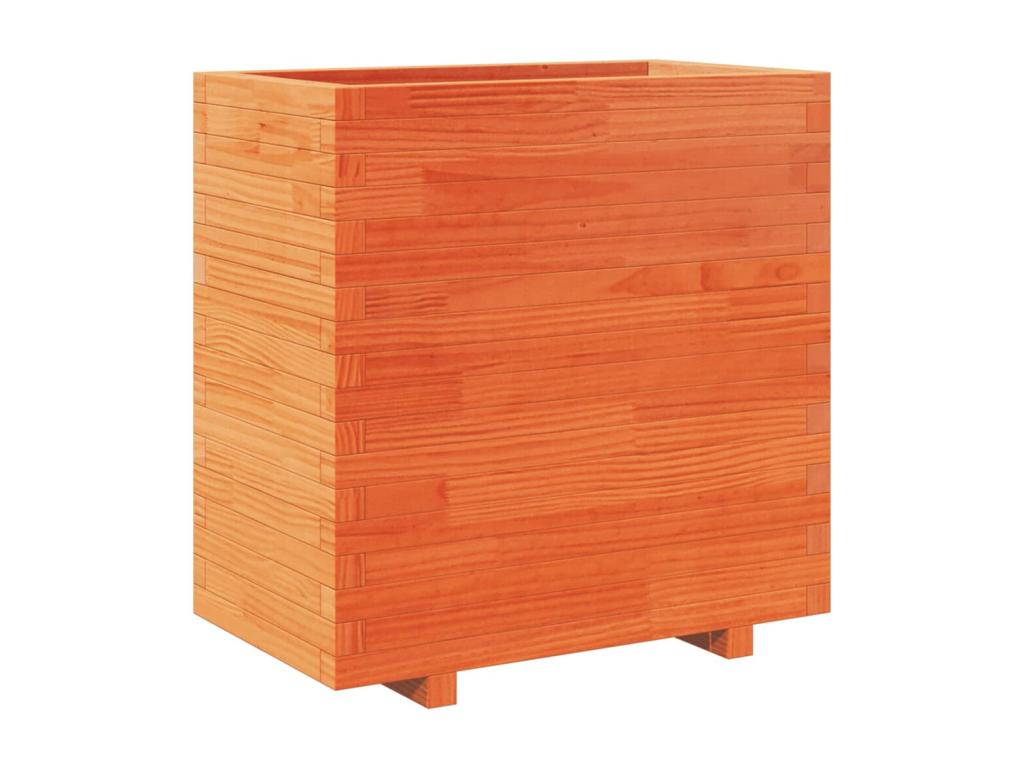 Brown wax planter 70x40x72.5 cm solid pine wood CTLU63569