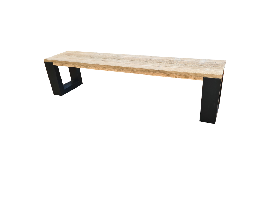 Domopure - New Orleans Bench - wooden scaffolding 130Lx40Hx38D cm black IWVC54444