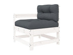 7-piece garden furniture set with cushions, white, solid wood BRTD17454