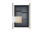 Matte and Glossy Black Display Case with Lacquered Black Insert, WxHxD 91.5x136.5x37 cm, White LED Lighting XFHC28820