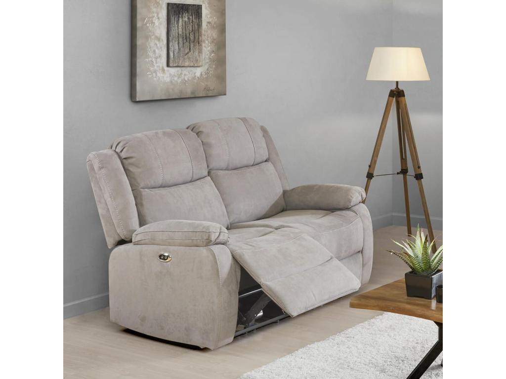 Decohaute - Decohaute Electric 2-Seater Sofa in Light Grey Fabric QIRR75638