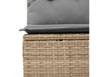 4-piece garden furniture set with cushions, meDomopure beige woven resin XHSE96283
