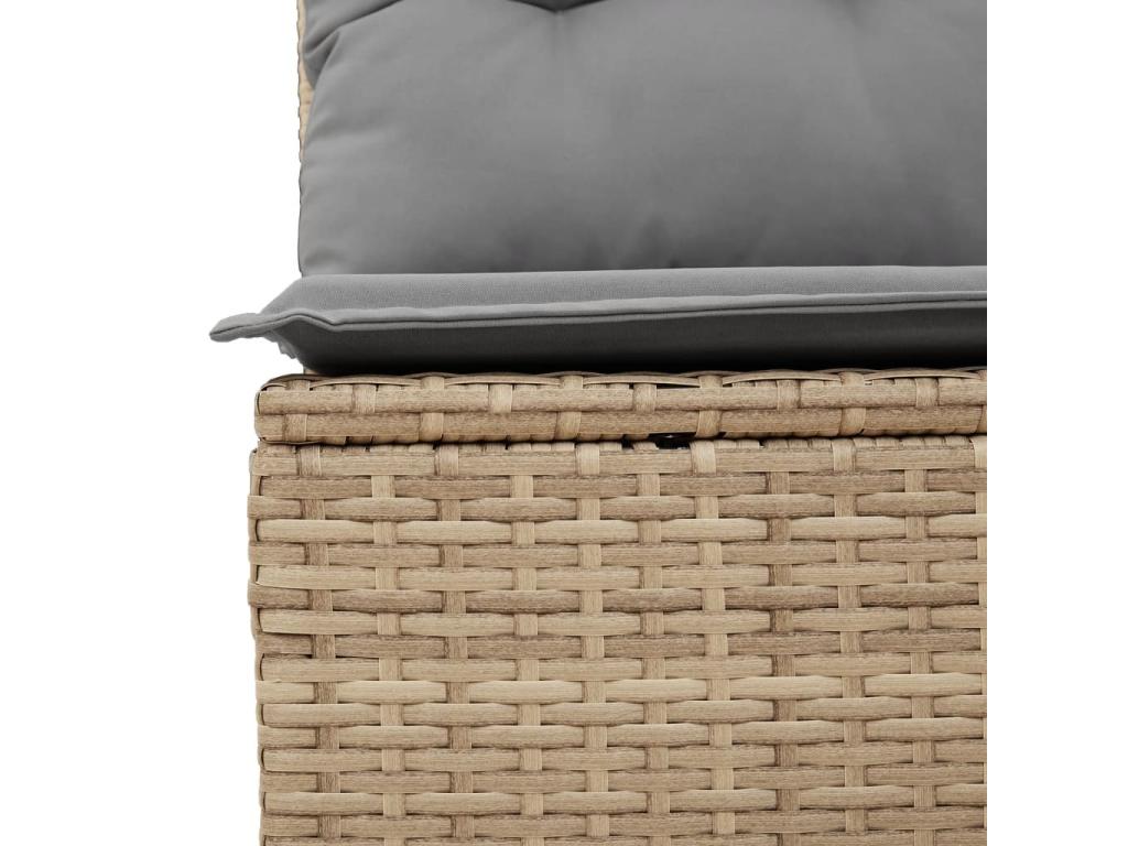 4-piece garden furniture set with cushions, meDomopure beige woven resin XHSE96283