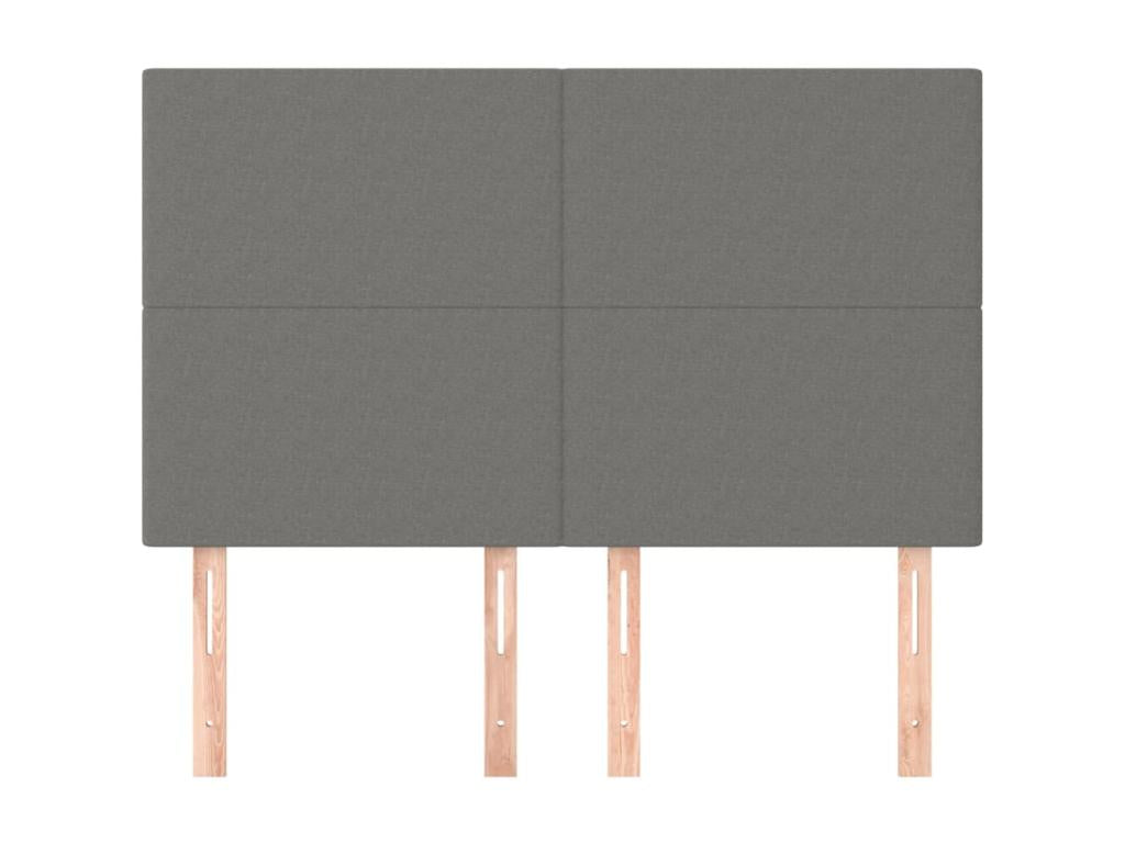 4-piece headboard set, dark grey, 72x5x78/88 cm, fabric SGMN35412
