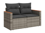 8-piece garden furniture set with grey resin wicker cushions SPFA98511