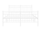 Metal bed frame with white headboard/footboard 135x190cm QVKX29042