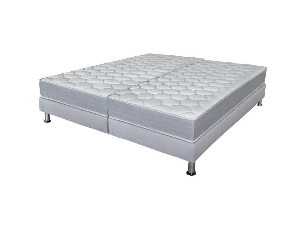 Domopure mattress and bed base 2x90x190 SR9 - Light grey - Firm support - Made in France ZJHS84685