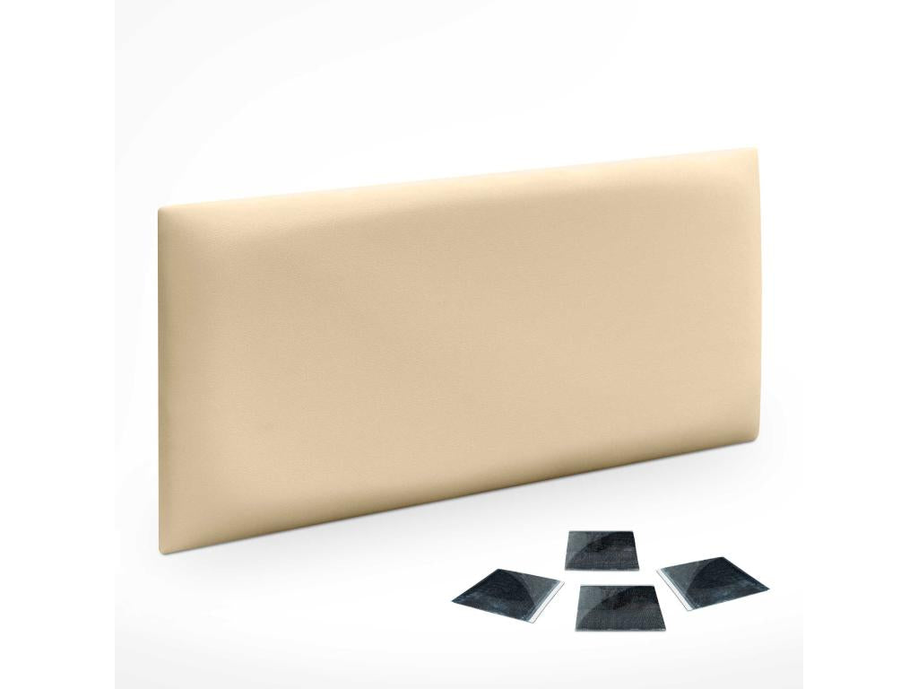Set of 1 Decohaute eco-friendly faux leather padded wall acoustic panel, self-adhesive, Vanilla, 60x40 cm x1 QCSM35916