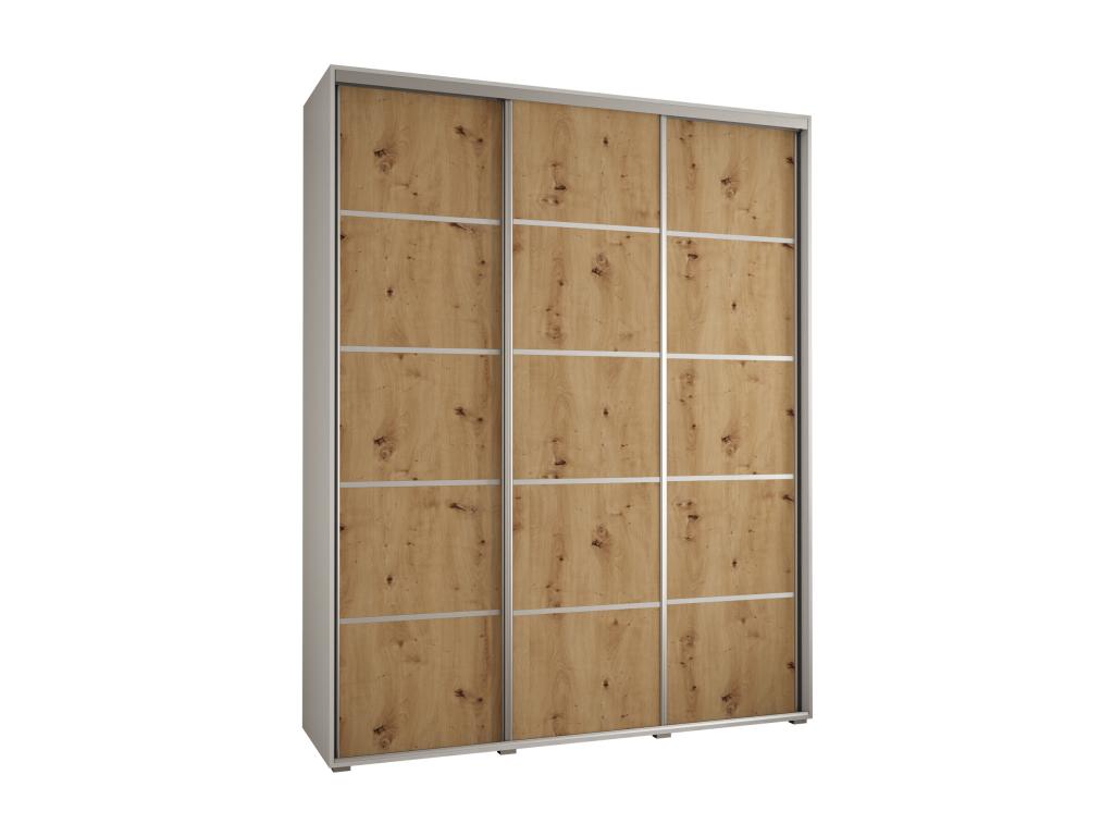 Domopure 4 Sliding Door Wardrobe 235.2/190/60 3 Doors White/Domopure/Silver NPVQ68913