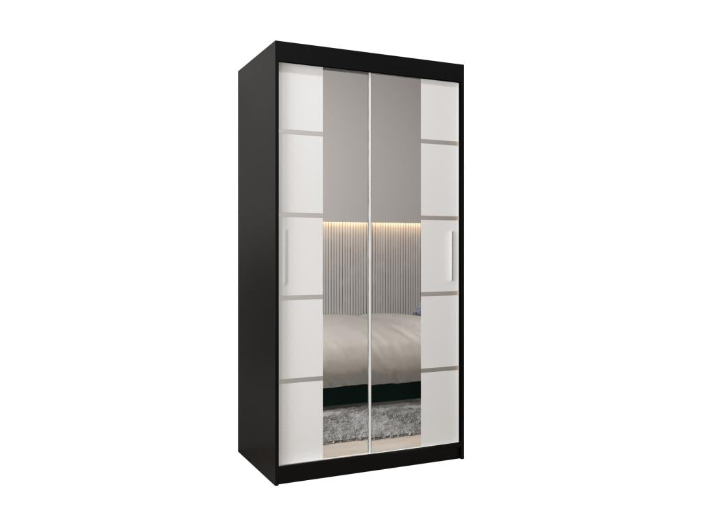 Decohaute 4 Sliding Door Wardrobe 200/100/62 2 Doors Black/White MKYS68583