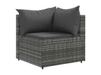 7-piece garden furniture set with cushions, Grey Wicker Resin ESKS43179