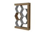 Domopure Honeycomb Bookshelf L90cm Light Wood and White YFKN31315